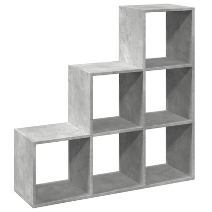vidaXL Room Divider Bookcase 3-Tier Concrete Grey 99x29x99 cm Engineered Wood