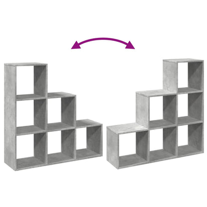 vidaXL Room Divider Bookcase 3-Tier Concrete Grey 99x29x99 cm Engineered Wood