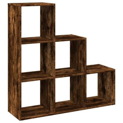 vidaXL Room Divider Bookcase 3-Tier Smoked Oak 99x29x99 cm Engineered Wood