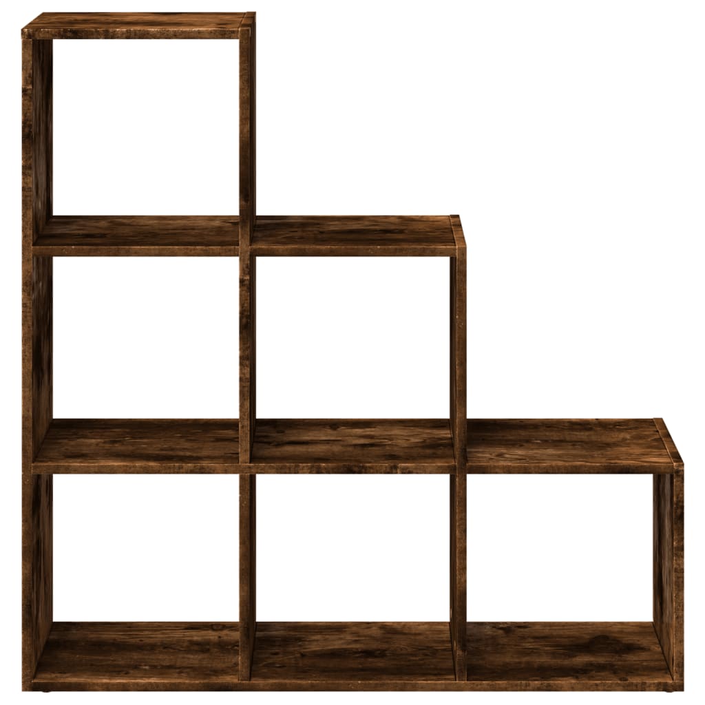 vidaXL Room Divider Bookcase 3-Tier Smoked Oak 99x29x99 cm Engineered Wood
