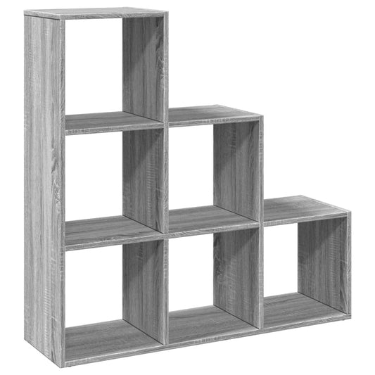vidaXL Room Divider Bookcase 3-Tier Grey Sonoma 99x29x99 cm Engineered Wood