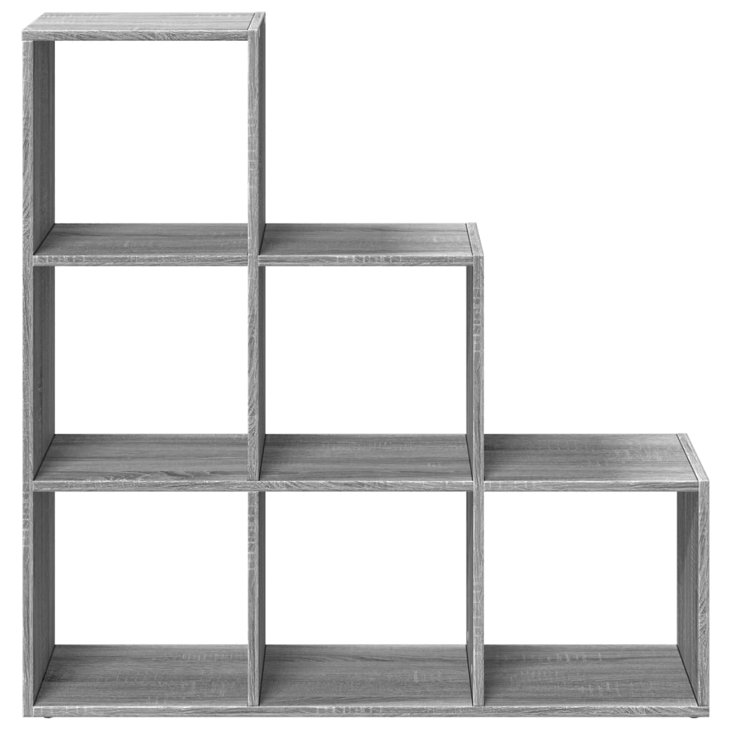 vidaXL Room Divider Bookcase 3-Tier Grey Sonoma 99x29x99 cm Engineered Wood