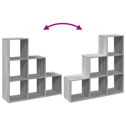 vidaXL Room Divider Bookcase 3-Tier Grey Sonoma 99x29x99 cm Engineered Wood