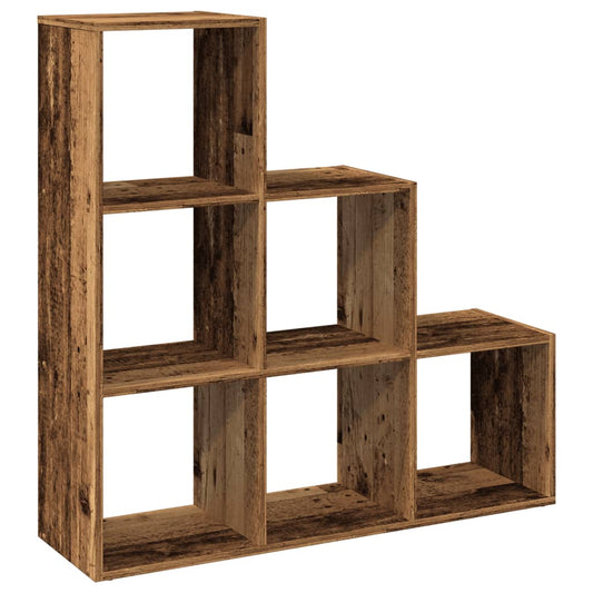 vidaXL Room Divider Bookcase 3-Tier Old Wood 99x29x99 cm Engineered Wood