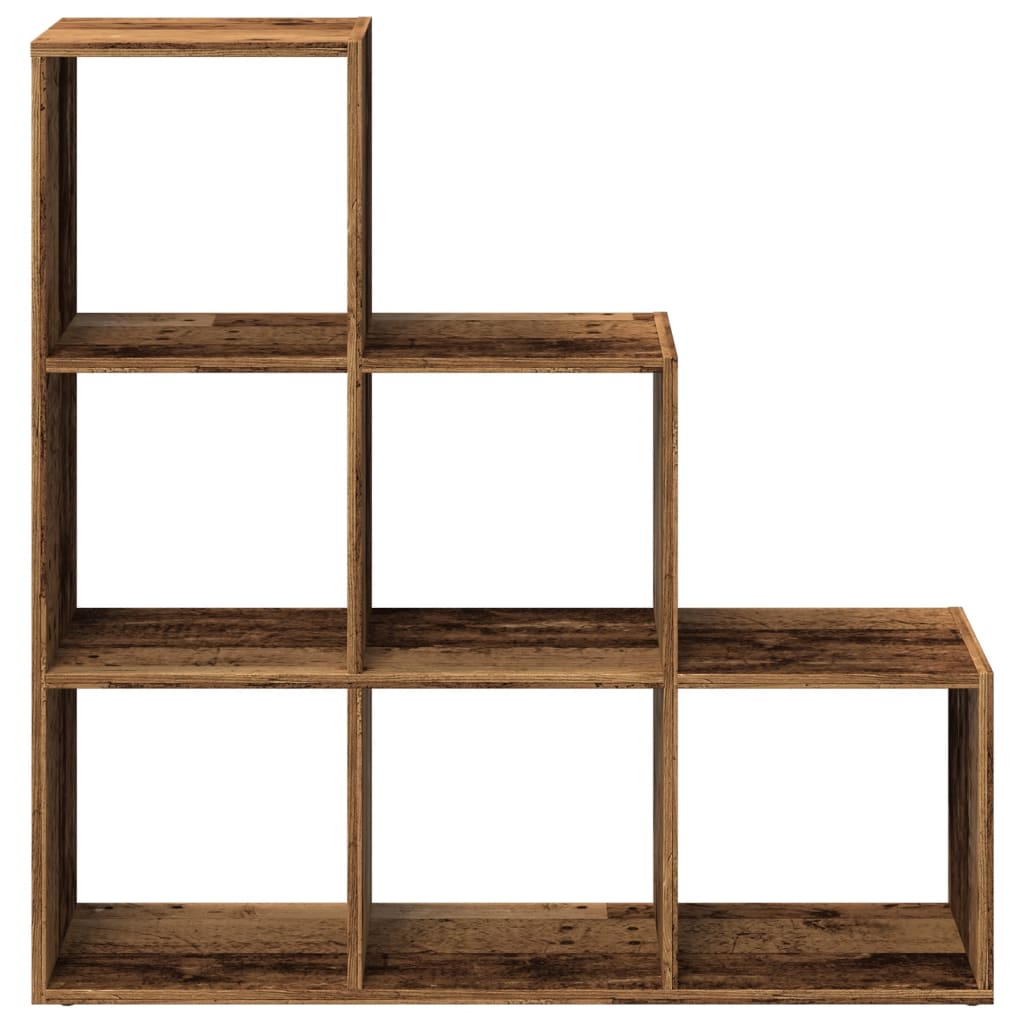 vidaXL Room Divider Bookcase 3-Tier Old Wood 99x29x99 cm Engineered Wood