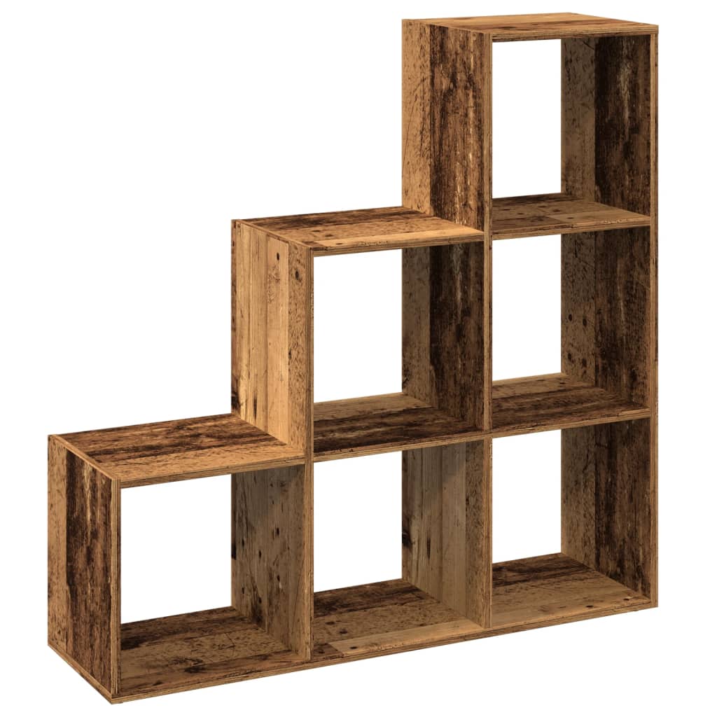 vidaXL Room Divider Bookcase 3-Tier Old Wood 99x29x99 cm Engineered Wood
