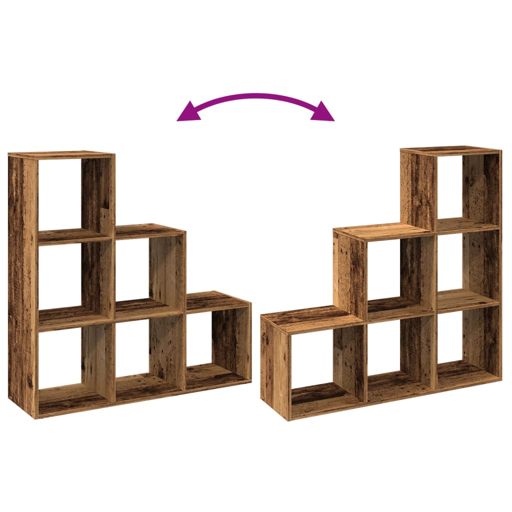 vidaXL Room Divider Bookcase 3-Tier Old Wood 99x29x99 cm Engineered Wood