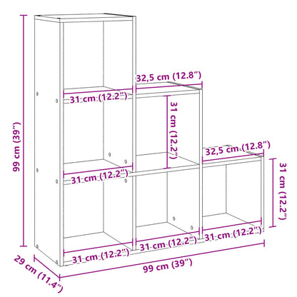 vidaXL Room Divider Bookcase 3-Tier Old Wood 99x29x99 cm Engineered Wood