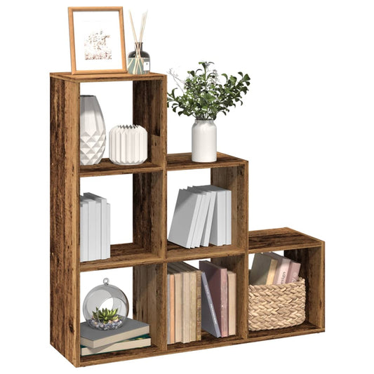 vidaXL Room Divider Bookcase 3-Tier Old Wood 99x29x99 cm Engineered Wood