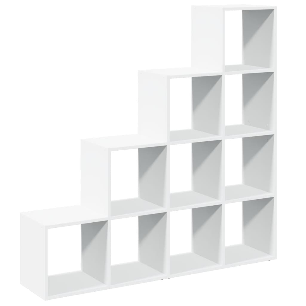 vidaXL Room Divider Bookcase 4-Tier White 131,5x29x131,5 cm Engineered Wood