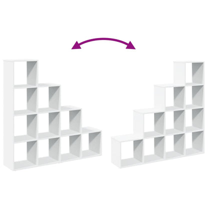 vidaXL Room Divider Bookcase 4-Tier White 131,5x29x131,5 cm Engineered Wood