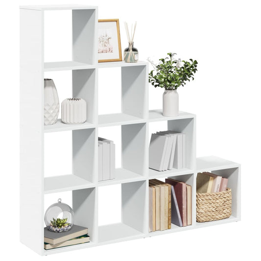 vidaXL Room Divider Bookcase 4-Tier White 131,5x29x131,5 cm Engineered Wood