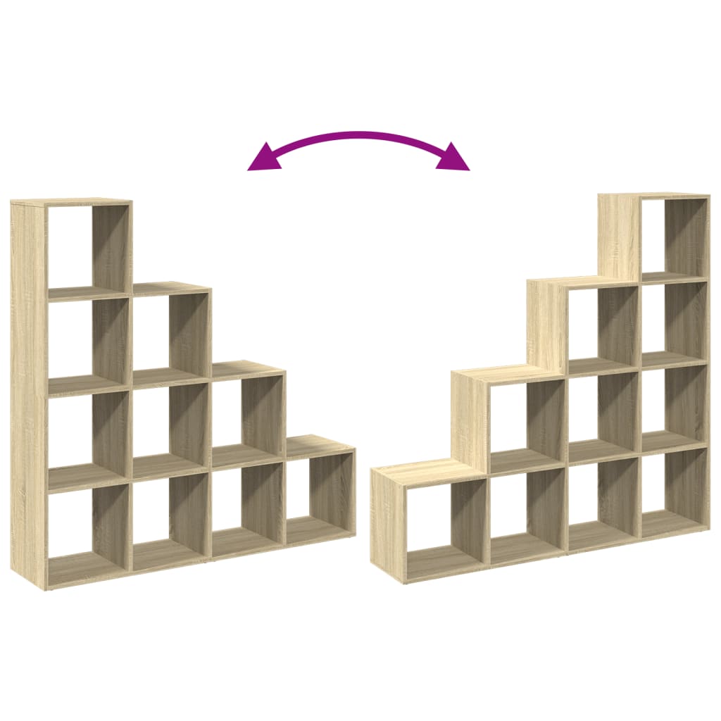 vidaXL Room Divider Bookcase 4-Tier Sonoma Oak 131,5x29x131,5 cm Engineered Wood