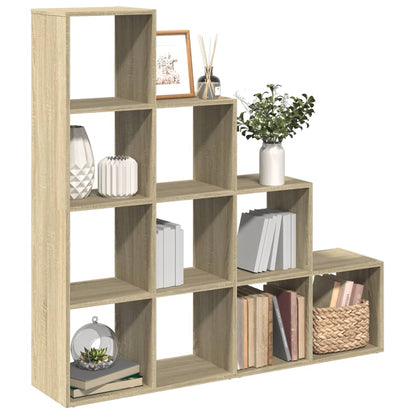 vidaXL Room Divider Bookcase 4-Tier Sonoma Oak 131,5x29x131,5 cm Engineered Wood