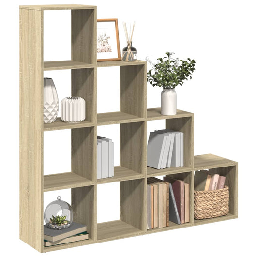 vidaXL Room Divider Bookcase 4-Tier Sonoma Oak 131,5x29x131,5 cm Engineered Wood