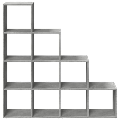 vidaXL Room Divider Bookcase 4-Tier Concrete Grey 131,5x29x131,5 cm Engineered Wood