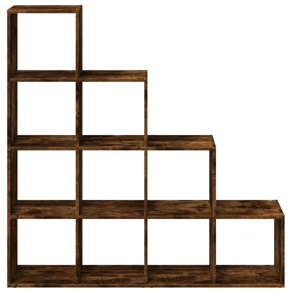 vidaXL Room Divider Bookcase 4-Tier Smoked Oak 131,5x29x131,5 cm Engineered Wood