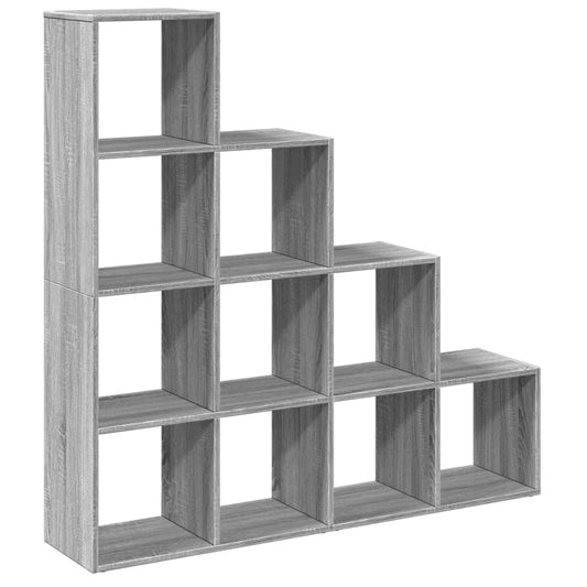 vidaXL Room Divider Bookcase 4-Tier Grey Sonoma 131,5x29x131,5 cm Engineered Wood