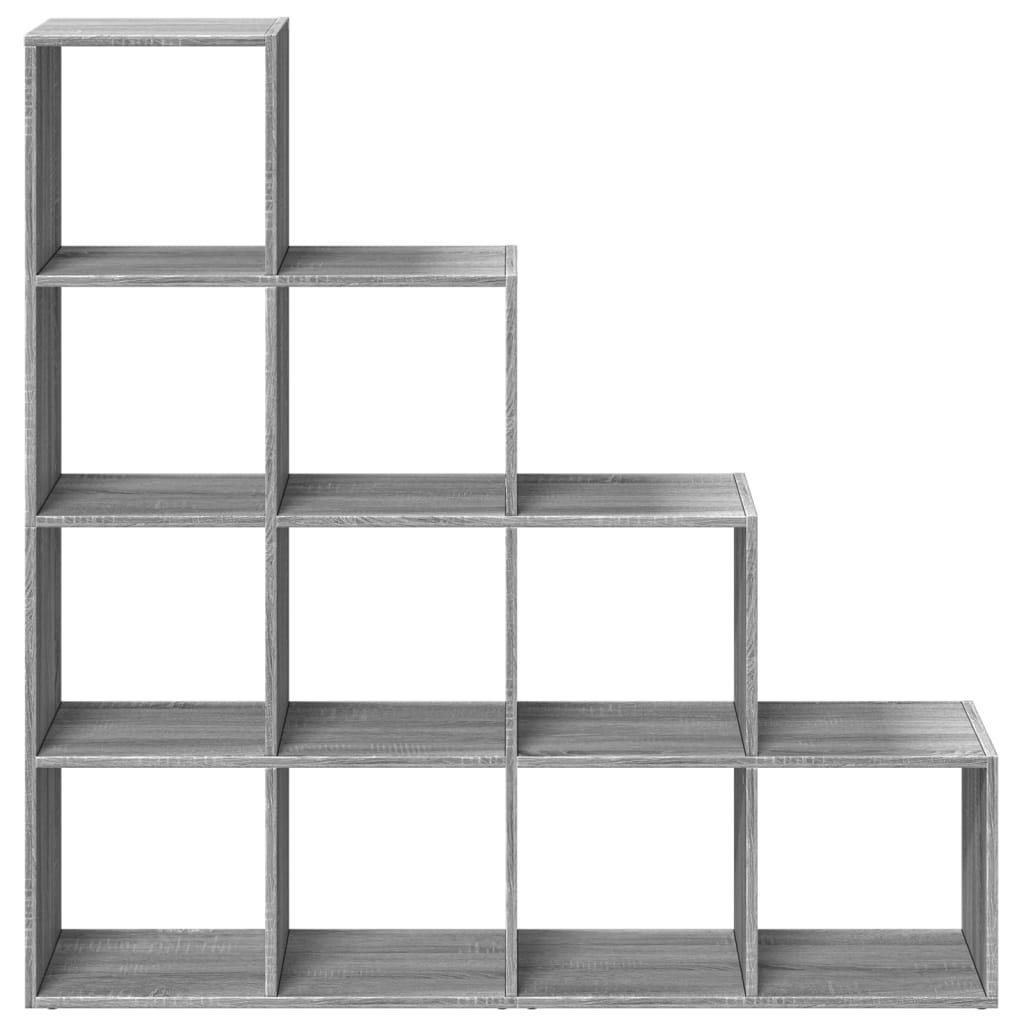 vidaXL Room Divider Bookcase 4-Tier Grey Sonoma 131,5x29x131,5 cm Engineered Wood