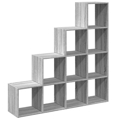 vidaXL Room Divider Bookcase 4-Tier Grey Sonoma 131,5x29x131,5 cm Engineered Wood