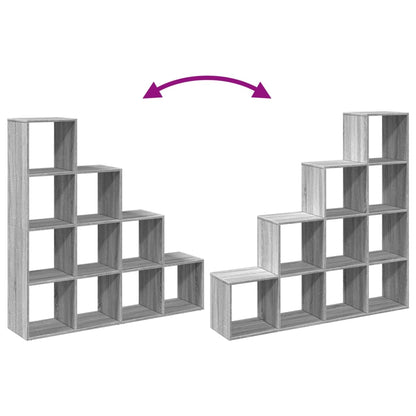 vidaXL Room Divider Bookcase 4-Tier Grey Sonoma 131,5x29x131,5 cm Engineered Wood