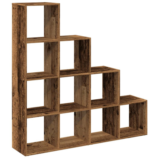 vidaXL Room Divider Bookcase 4-Tier Old Wood 131,5x29x131,5 cm Engineered Wood