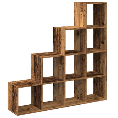 vidaXL Room Divider Bookcase 4-Tier Old Wood 131,5x29x131,5 cm Engineered Wood