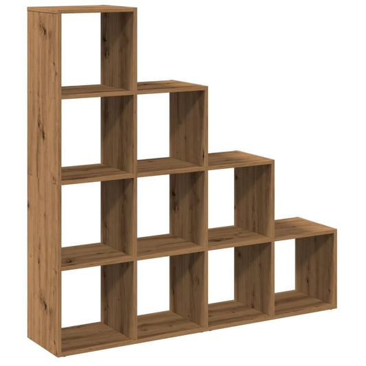 vidaXL Room Divider Bookcase 4-Tier Artisan Oak 131,5x29x131,5 cm Engineered Wood