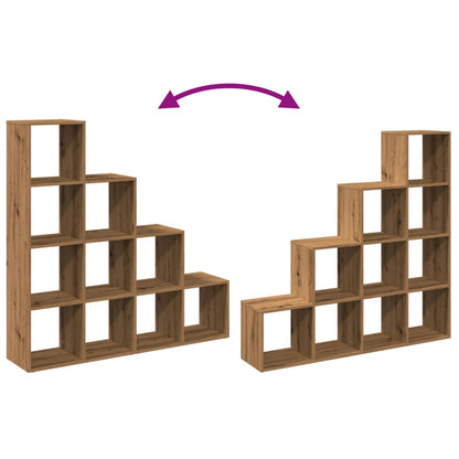 vidaXL Room Divider Bookcase 4-Tier Artisan Oak 131,5x29x131,5 cm Engineered Wood