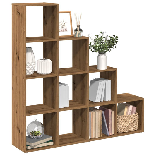 vidaXL Room Divider Bookcase 4-Tier Artisan Oak 131,5x29x131,5 cm Engineered Wood