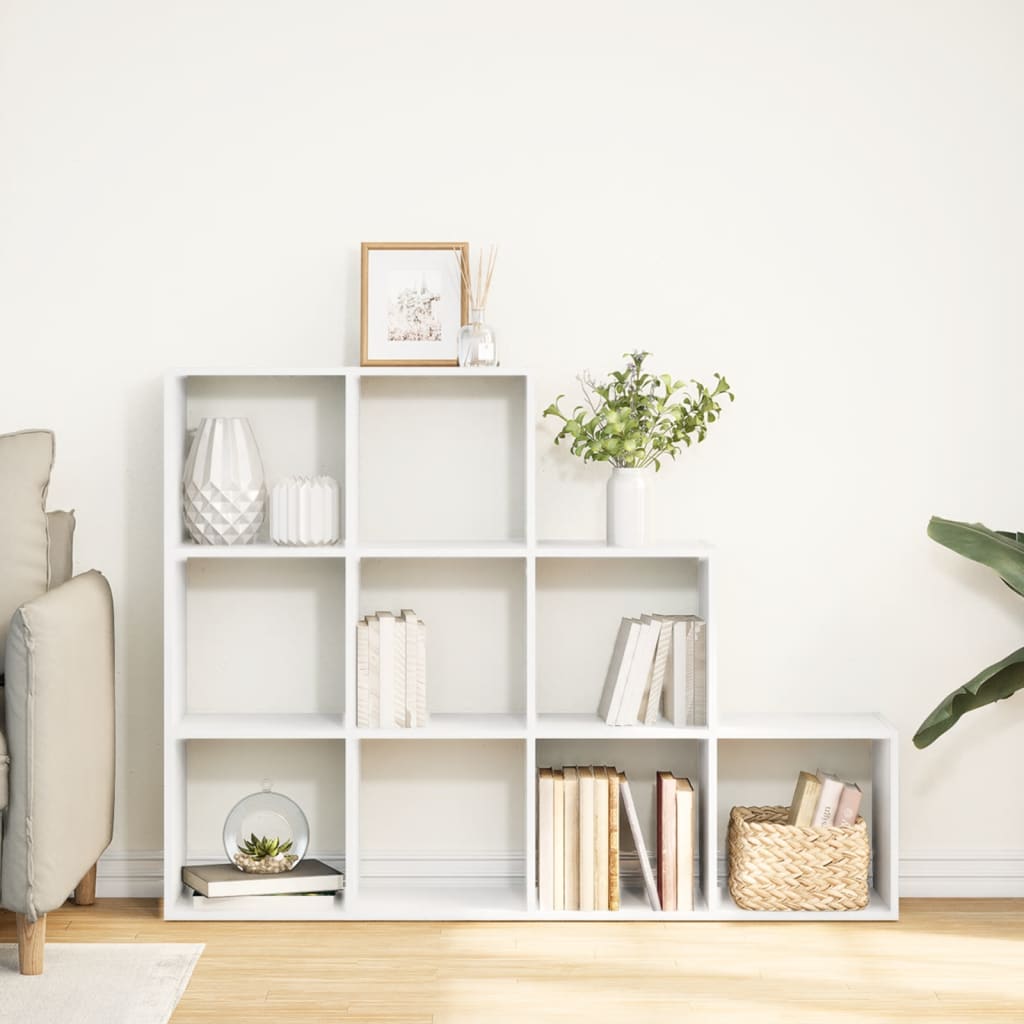 vidaXL Room Divider Bookcase 3-Tier White 137,5x29x103,5 cm Engineered Wood