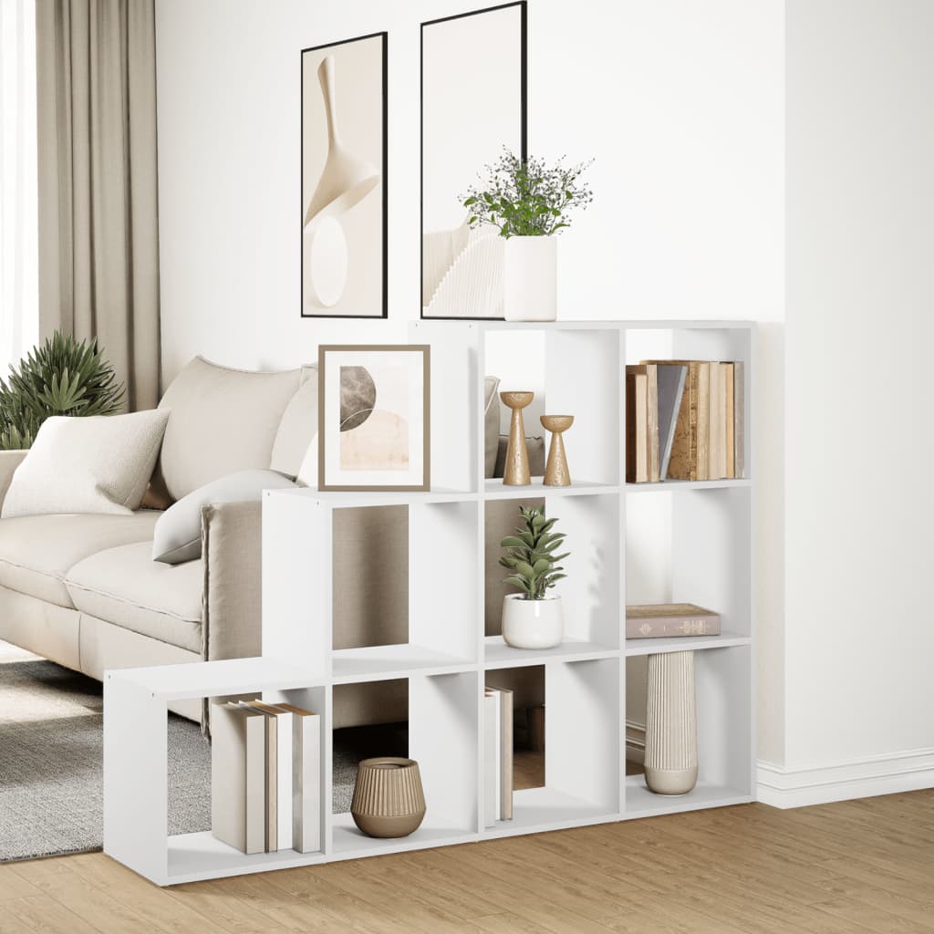 vidaXL Room Divider Bookcase 3-Tier White 137,5x29x103,5 cm Engineered Wood