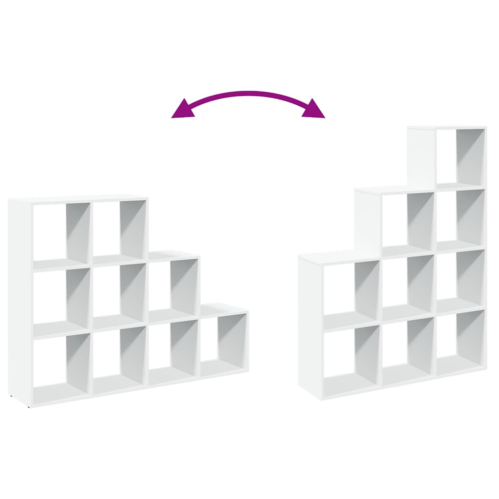 vidaXL Room Divider Bookcase 3-Tier White 137,5x29x103,5 cm Engineered Wood