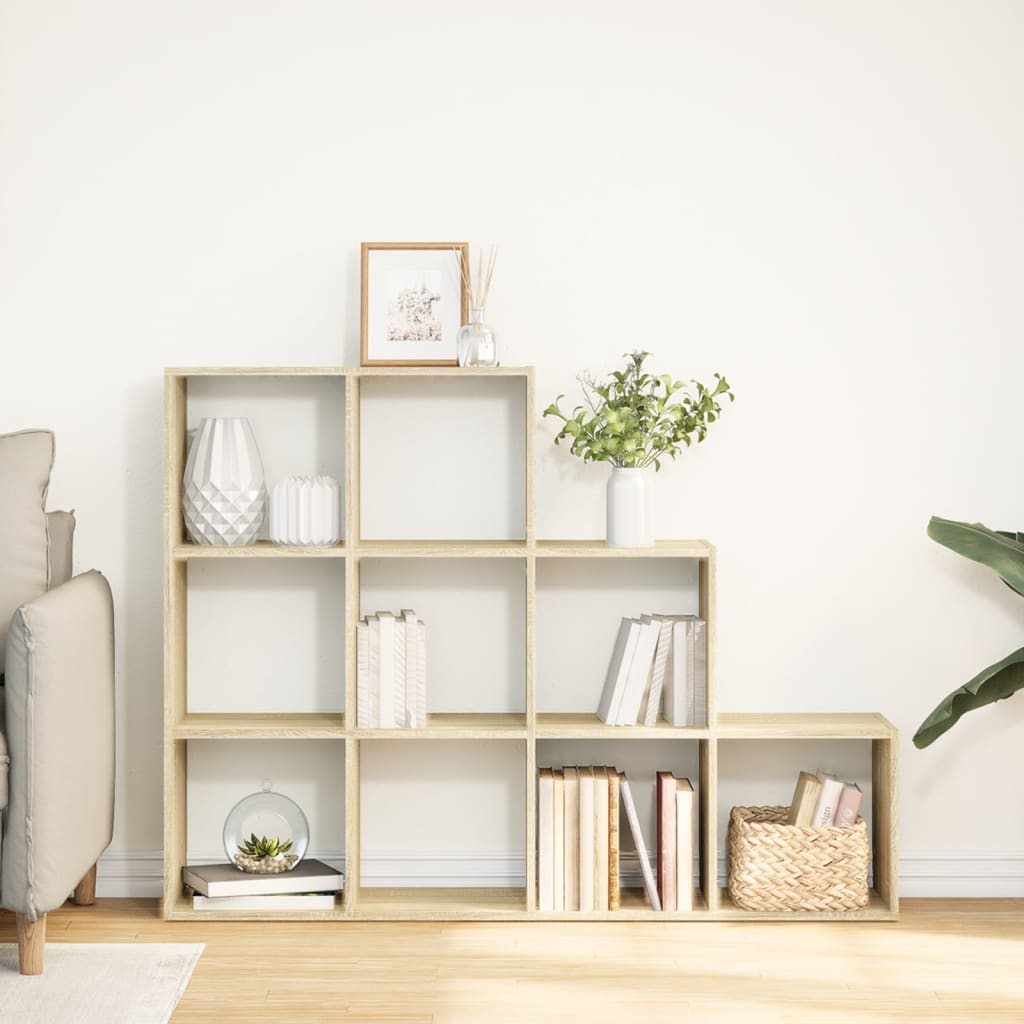 vidaXL Room Divider Bookcase 3-Tier Sonoma Oak 137,5x29x103,5 cm Engineered Wood