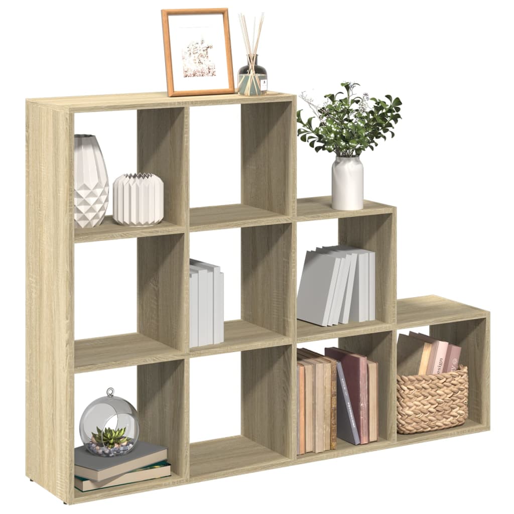 vidaXL Room Divider Bookcase 3-Tier Sonoma Oak 137,5x29x103,5 cm Engineered Wood