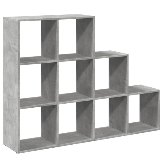 vidaXL Room Divider Bookcase 3-Tier Concrete Grey 137,5x29x103,5 cm Engineered Wood