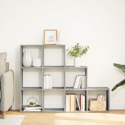 vidaXL Room Divider Bookcase 3-Tier Concrete Grey 137,5x29x103,5 cm Engineered Wood