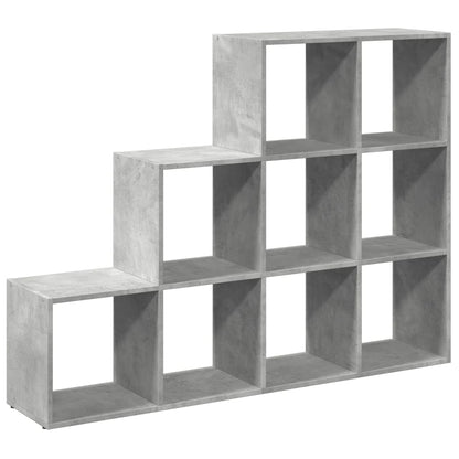 vidaXL Room Divider Bookcase 3-Tier Concrete Grey 137,5x29x103,5 cm Engineered Wood