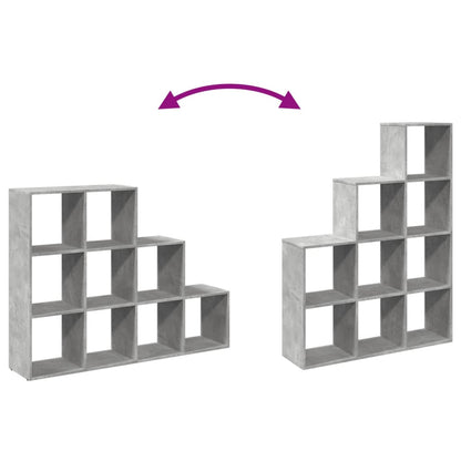 vidaXL Room Divider Bookcase 3-Tier Concrete Grey 137,5x29x103,5 cm Engineered Wood