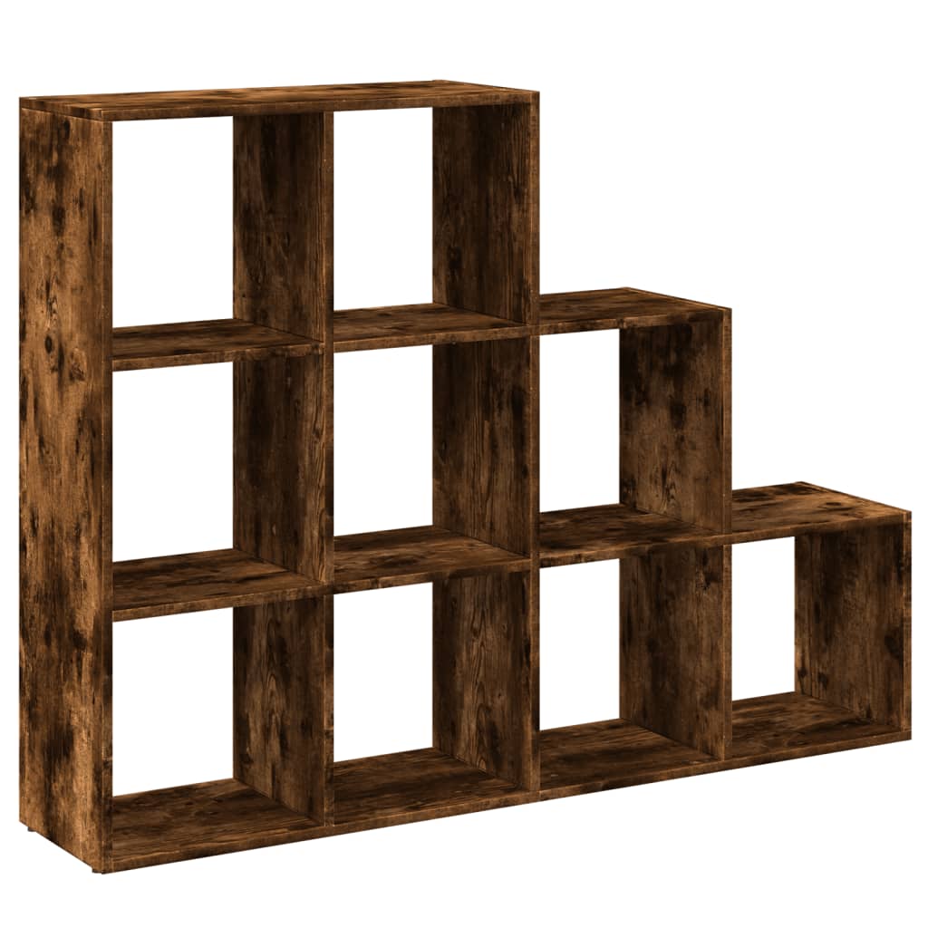 vidaXL Room Divider Bookcase 3-Tier Smoked Oak 137,5x29x103,5 cm Engineered Wood