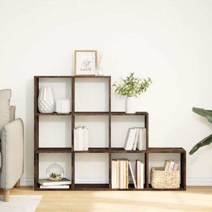 vidaXL Room Divider Bookcase 3-Tier Smoked Oak 137,5x29x103,5 cm Engineered Wood