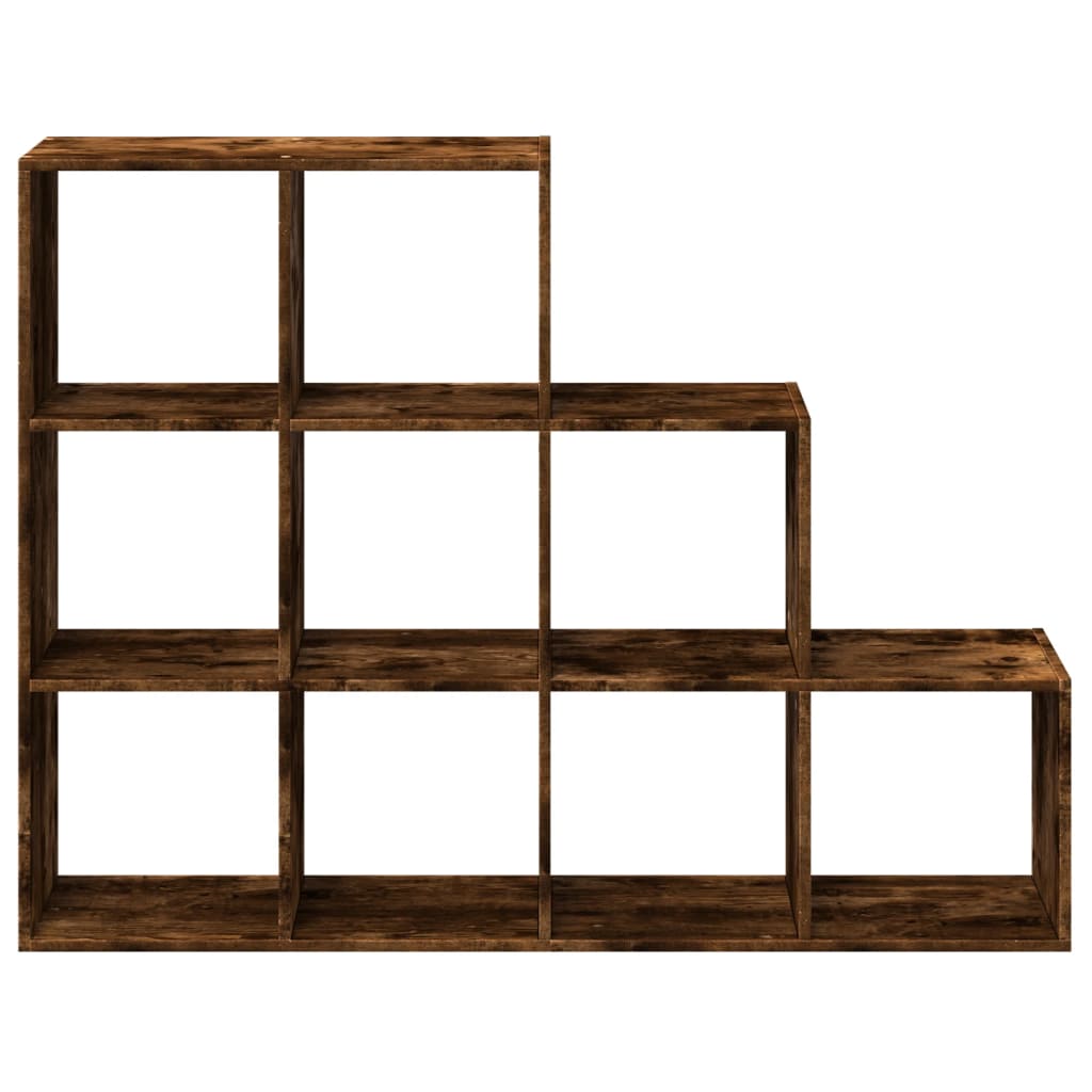 vidaXL Room Divider Bookcase 3-Tier Smoked Oak 137,5x29x103,5 cm Engineered Wood