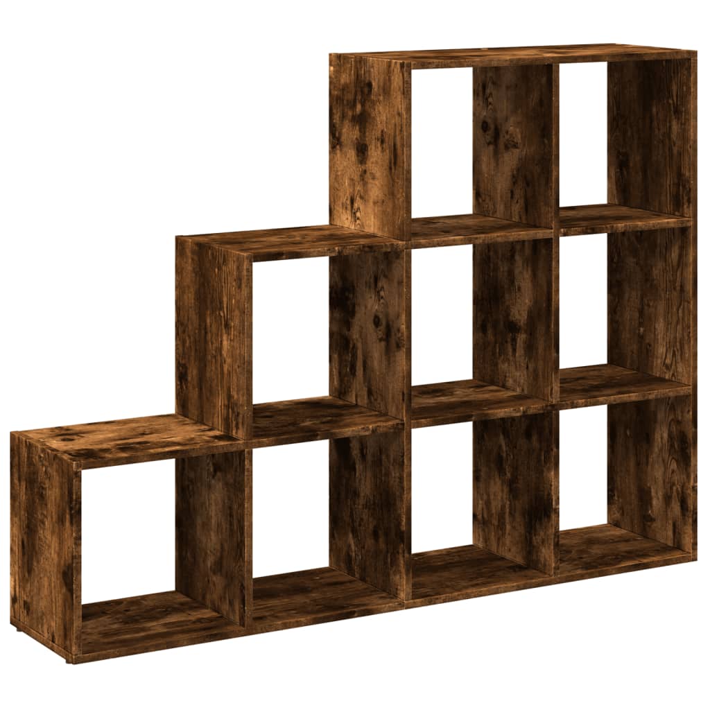 vidaXL Room Divider Bookcase 3-Tier Smoked Oak 137,5x29x103,5 cm Engineered Wood