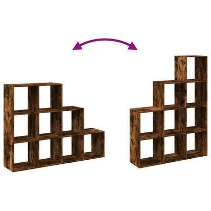 vidaXL Room Divider Bookcase 3-Tier Smoked Oak 137,5x29x103,5 cm Engineered Wood