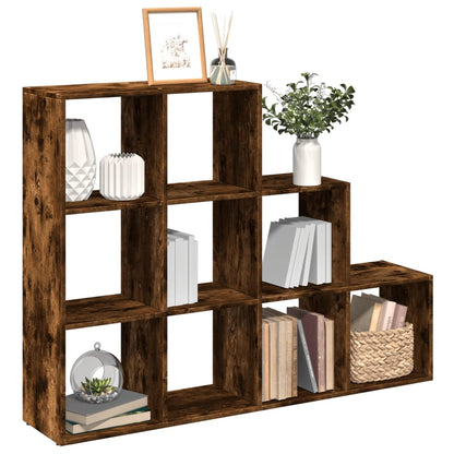 vidaXL Room Divider Bookcase 3-Tier Smoked Oak 137,5x29x103,5 cm Engineered Wood