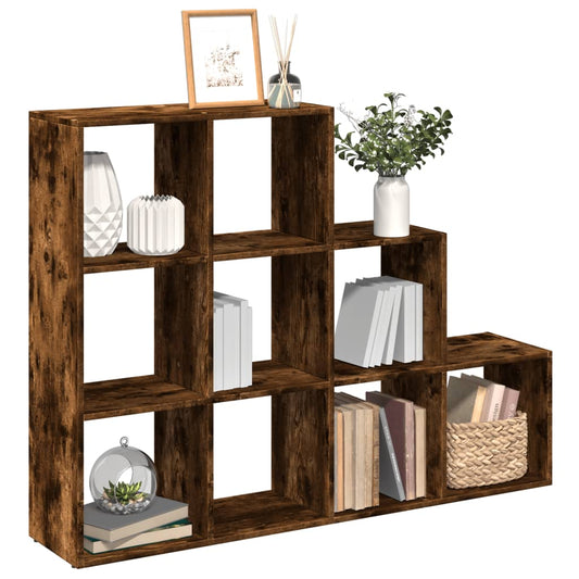 vidaXL Room Divider Bookcase 3-Tier Smoked Oak 137,5x29x103,5 cm Engineered Wood