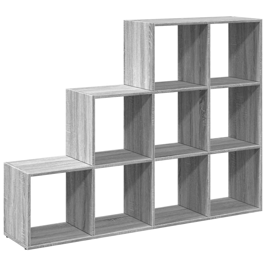 vidaXL Room Divider Bookcase 3-Tier Grey Sonoma 137,5x29x103,5 cm Engineered Wood