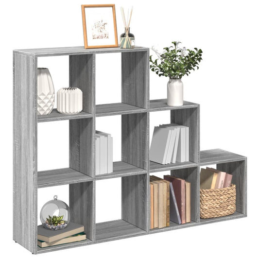vidaXL Room Divider Bookcase 3-Tier Grey Sonoma 137,5x29x103,5 cm Engineered Wood