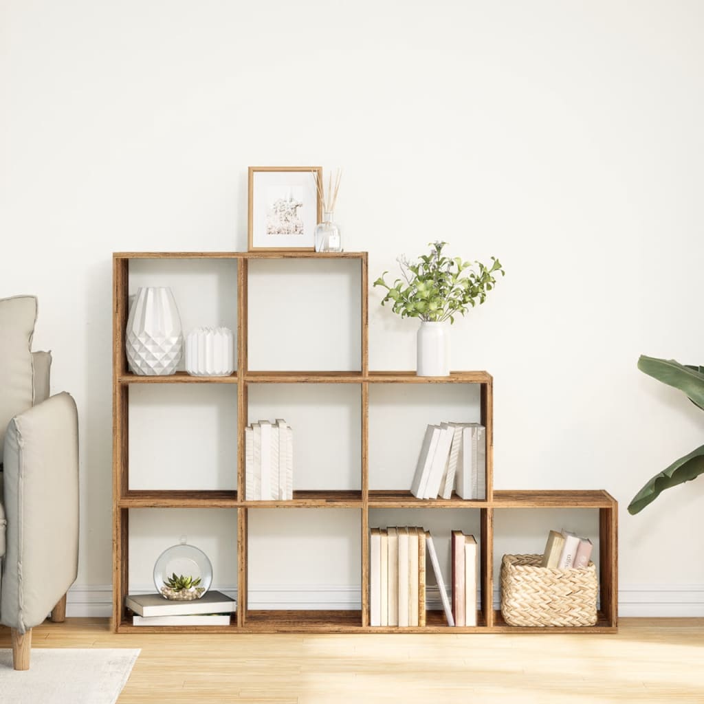 vidaXL Room Divider Bookcase 3-Tier Old Wood 137,5x29x103,5 cm Engineered Wood