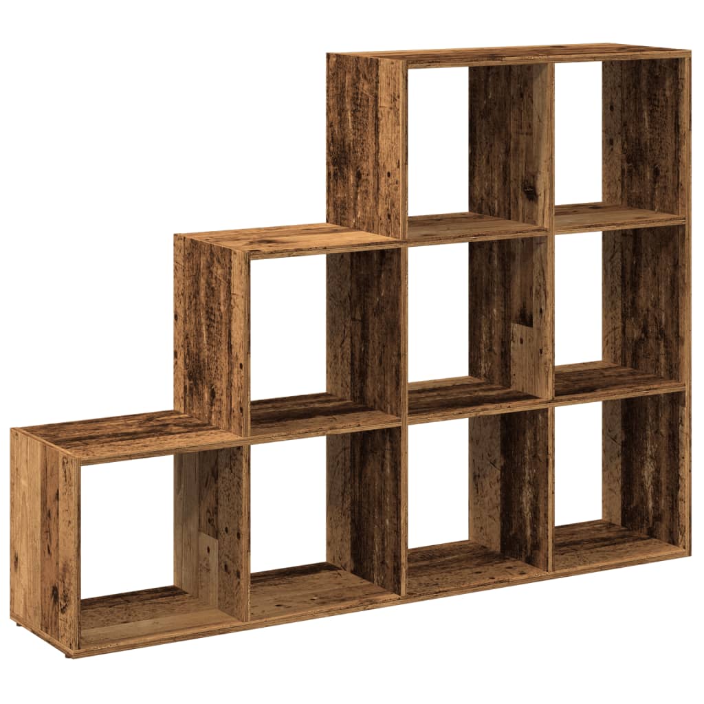 vidaXL Room Divider Bookcase 3-Tier Old Wood 137,5x29x103,5 cm Engineered Wood